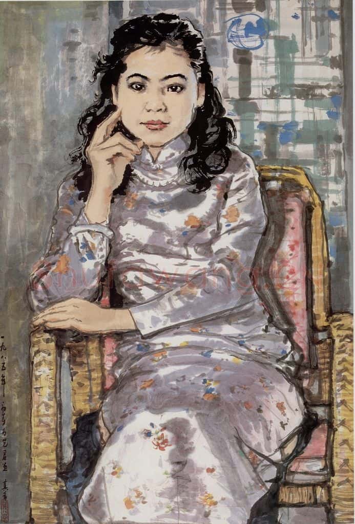 1985年 宗其香《艺君像》书画作品