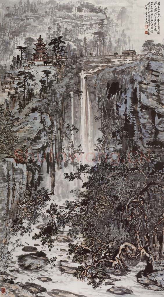 1989年 宗其香《龙胜三江》书画作品