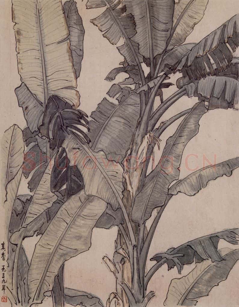 1939年 宗其香《芭蕉》书画作品