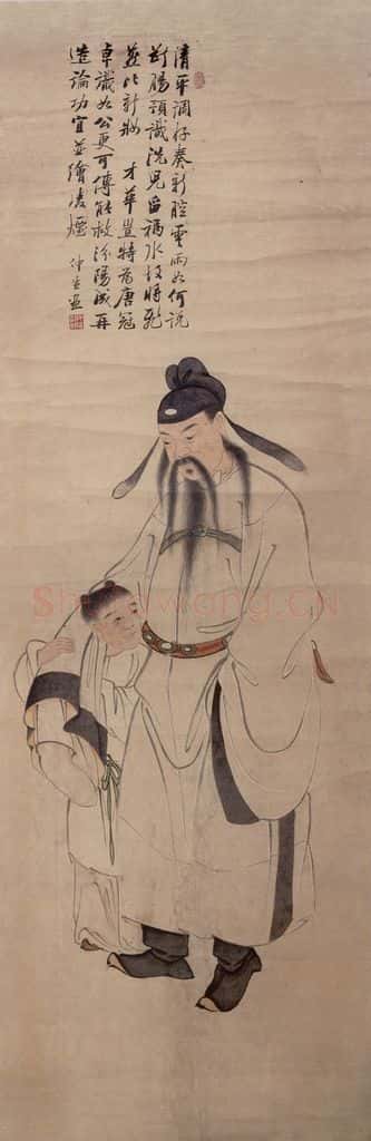 容祖椿《人物图轴》书画作品