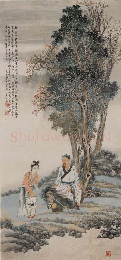  容祖椿《韩康买药图轴》书画作品