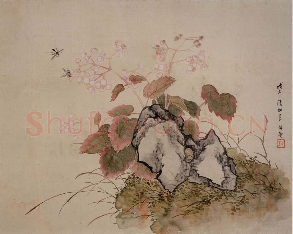 容祖椿《花卉图册页》书画作品