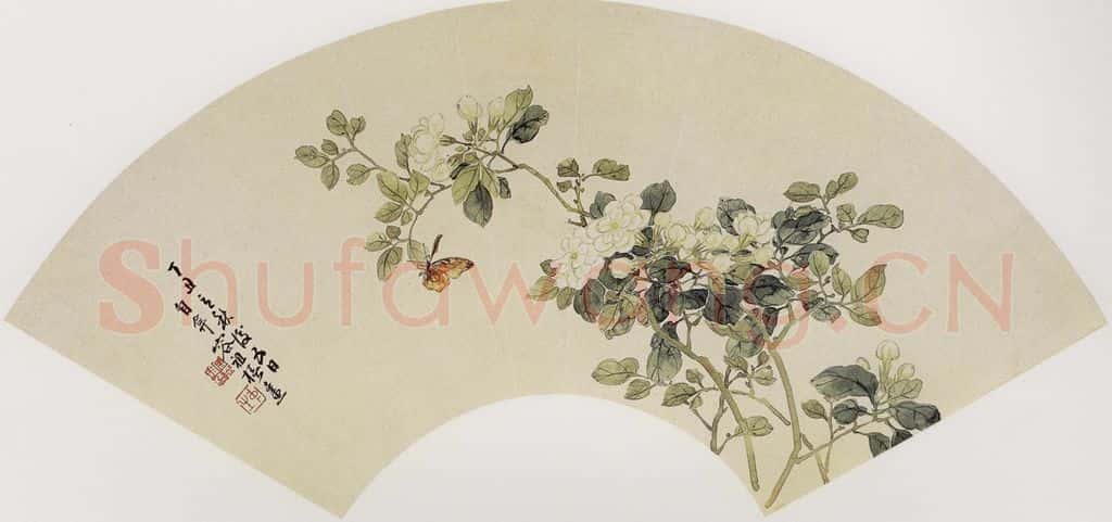  容祖椿《茉莉花图扇面》书画作品