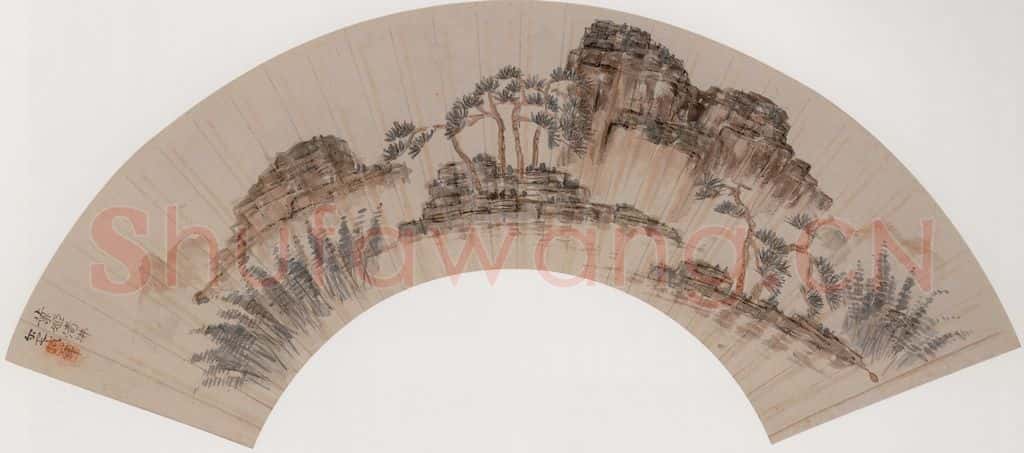  邓尔雅等《山水图扇面》书画作品