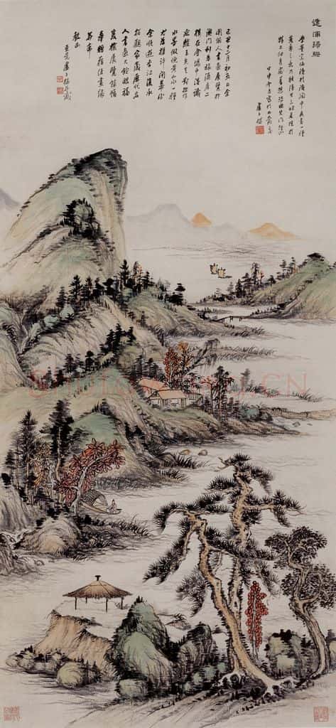 卢子枢《远浦归帆图轴》书画作品