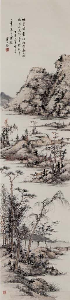 卢子枢《山水图轴》书画作品