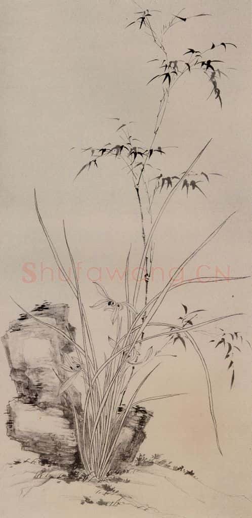 黄般若《兰石图轴》书画作品