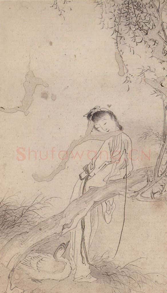  黄般若《十八美人图册页》书画作品
