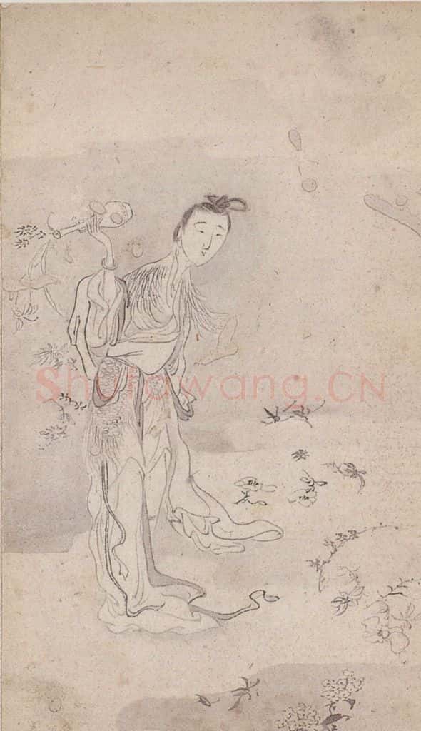 黄般若《十八美人图册页》书画作品