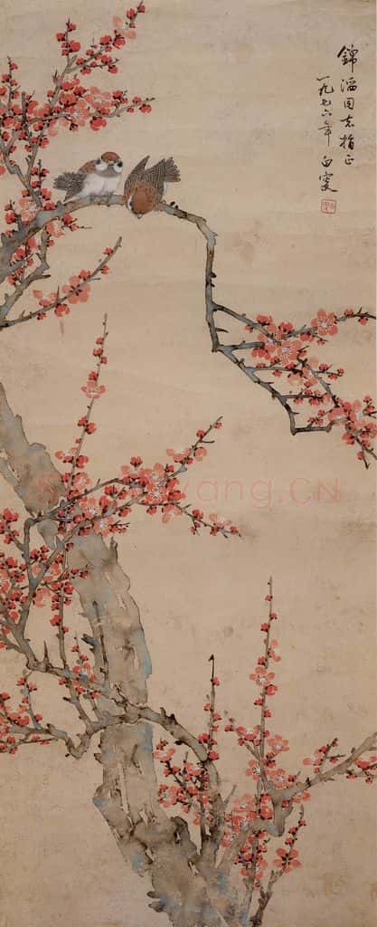  邓白《梅花图轴》书画作品
