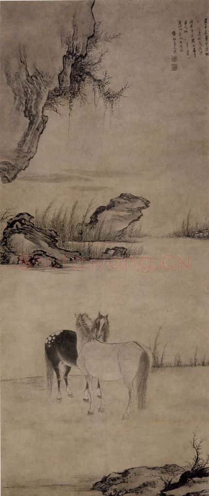  张穆《马图轴》书画作品