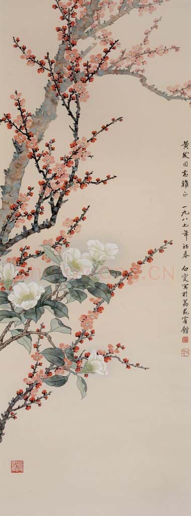  邓白《梅花图轴》书画作品