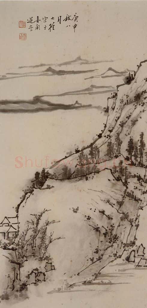  张大经《山水图轴》书画作品