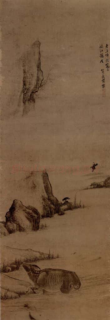 张穆《水牛图轴》书画作品