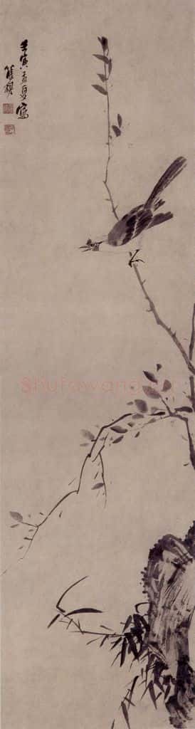 张穆《花鸟图轴》书画作品