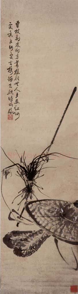  张嘉谟《兰笠鞋图轴》书画作品