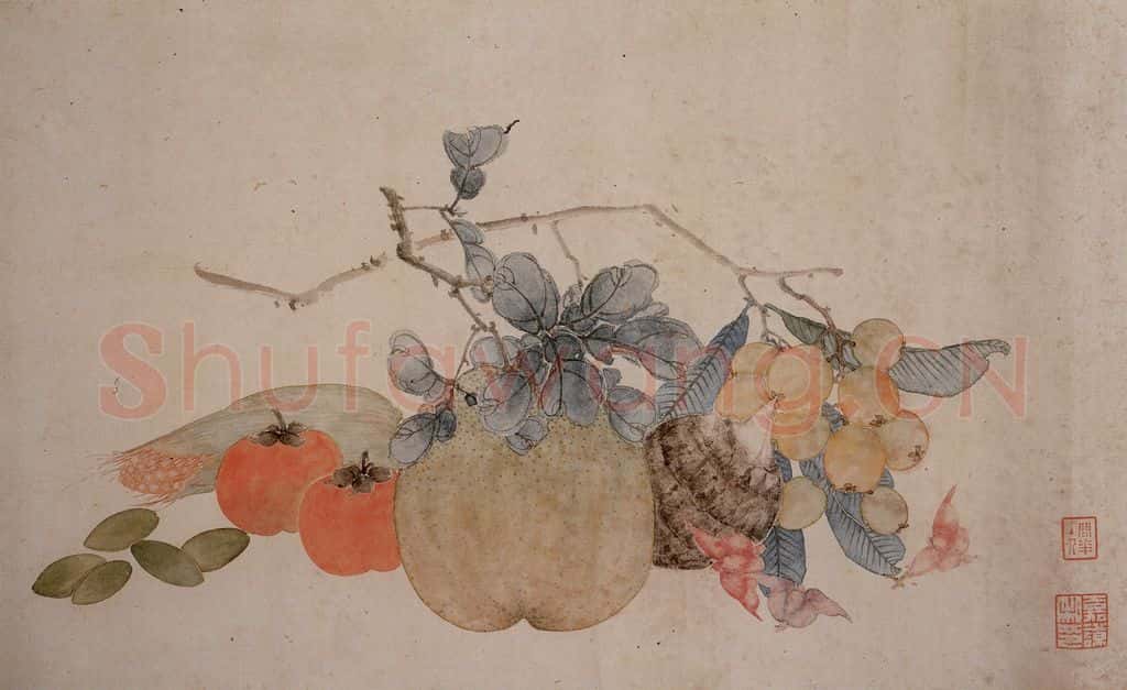 张嘉谟《花卉蔬果图册页》书画作品