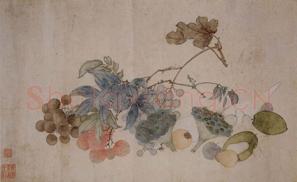 张嘉谟《花卉蔬果图册页》书画作品