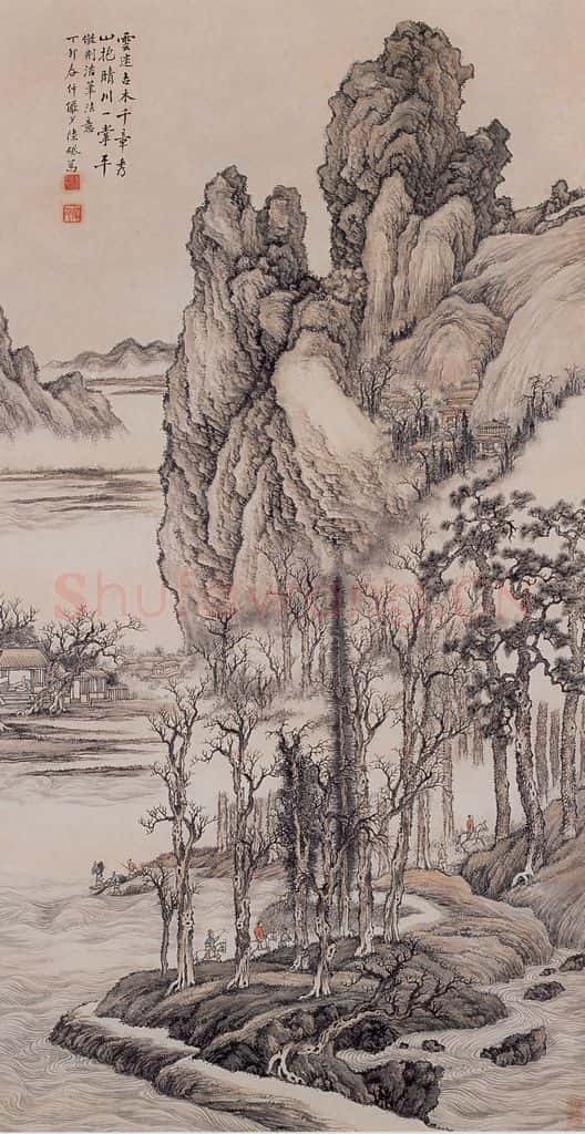 1927年 陆俨少 仿荆浩笔意 书画作品