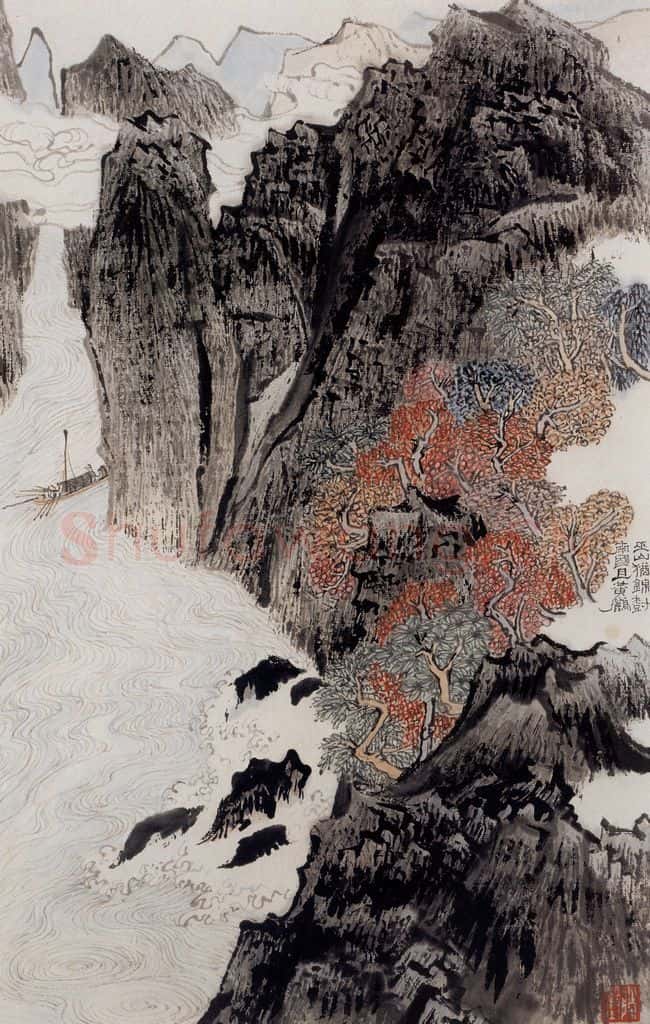 1962年 陆俨少 杜甫诗意图百开册 书画作品