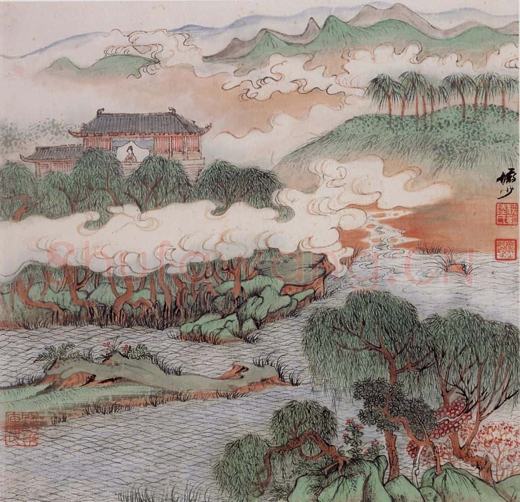 20世纪60年代 陆俨少《璇闺四序图咏 满庭芳·春》书画作品