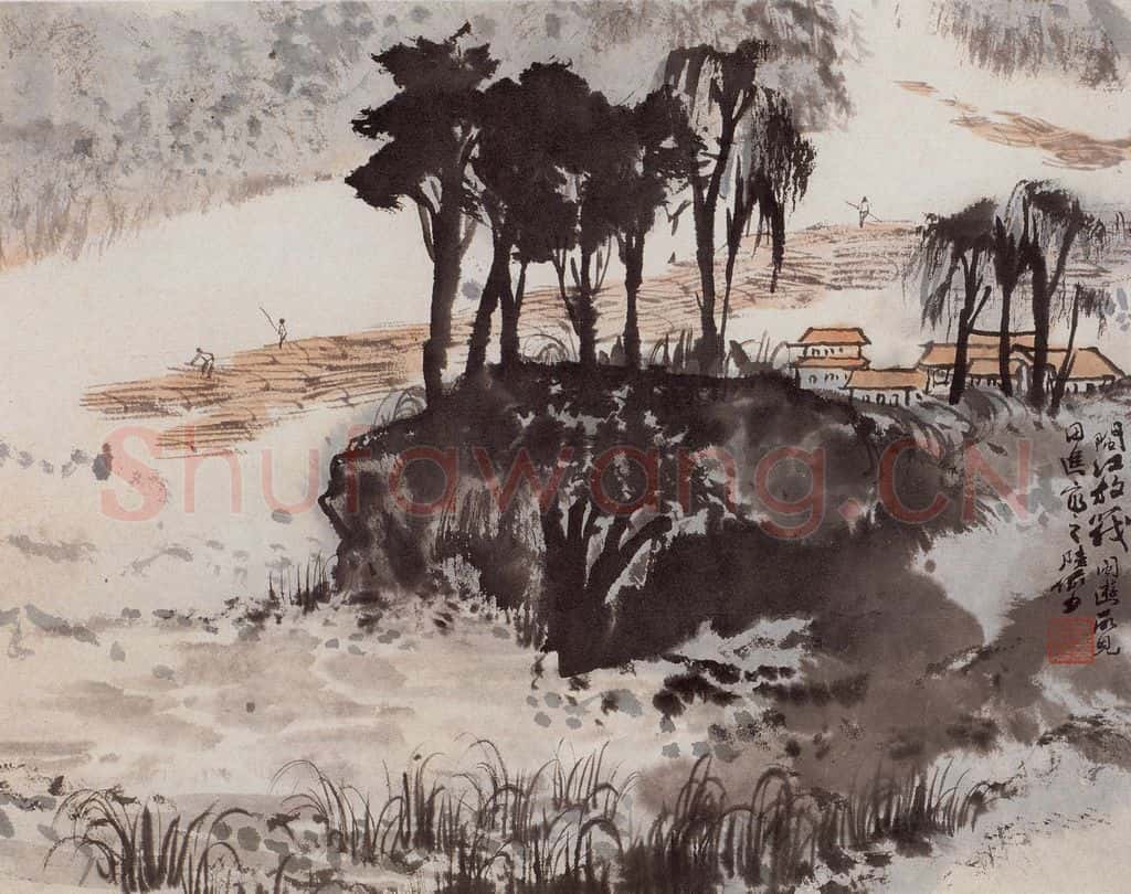 1965年 陆俨少《河山小景册》书画作品