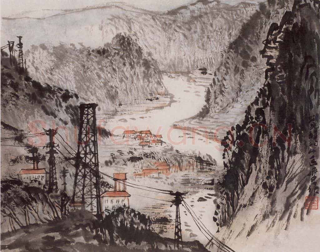 1965年 陆俨少《河山小景册》书画作品