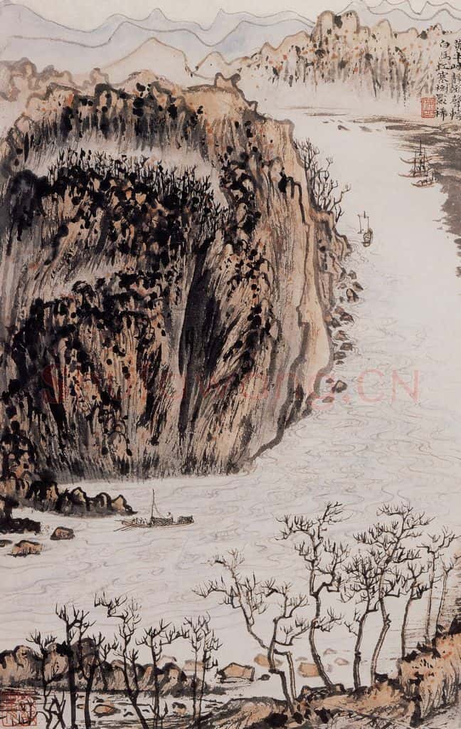 20世纪60年代 陆俨少《杜甫诗意图百开册》书画作品