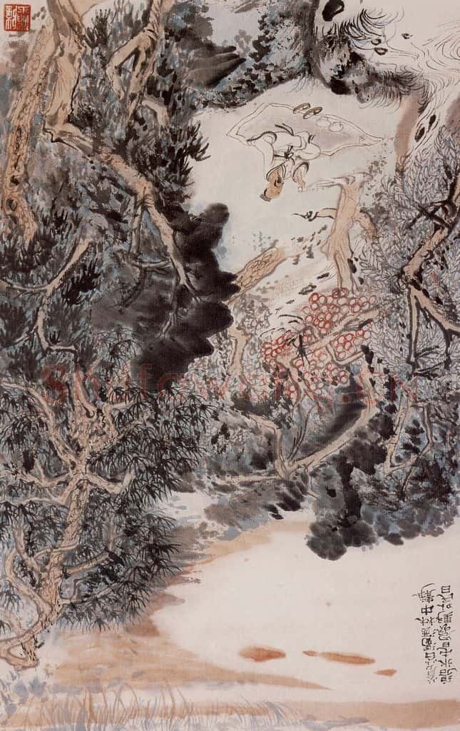 20世纪60年代 陆俨少《杜甫诗意图百开册》书画作品