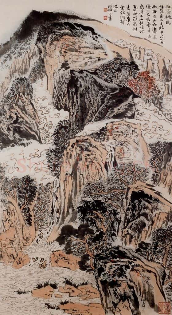 约20世纪70年代 陆俨少 雁荡秋色 书画作品