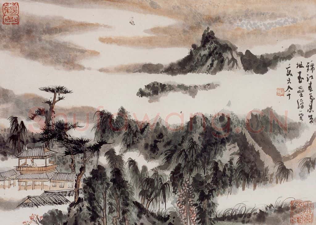 1966年 陆俨少 杜甫诗意册 书画作品