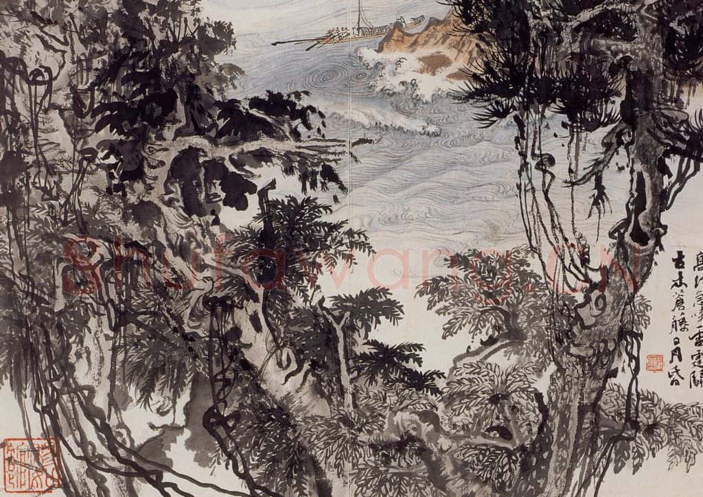 1966年 陆俨少 杜甫诗意册 书画作品