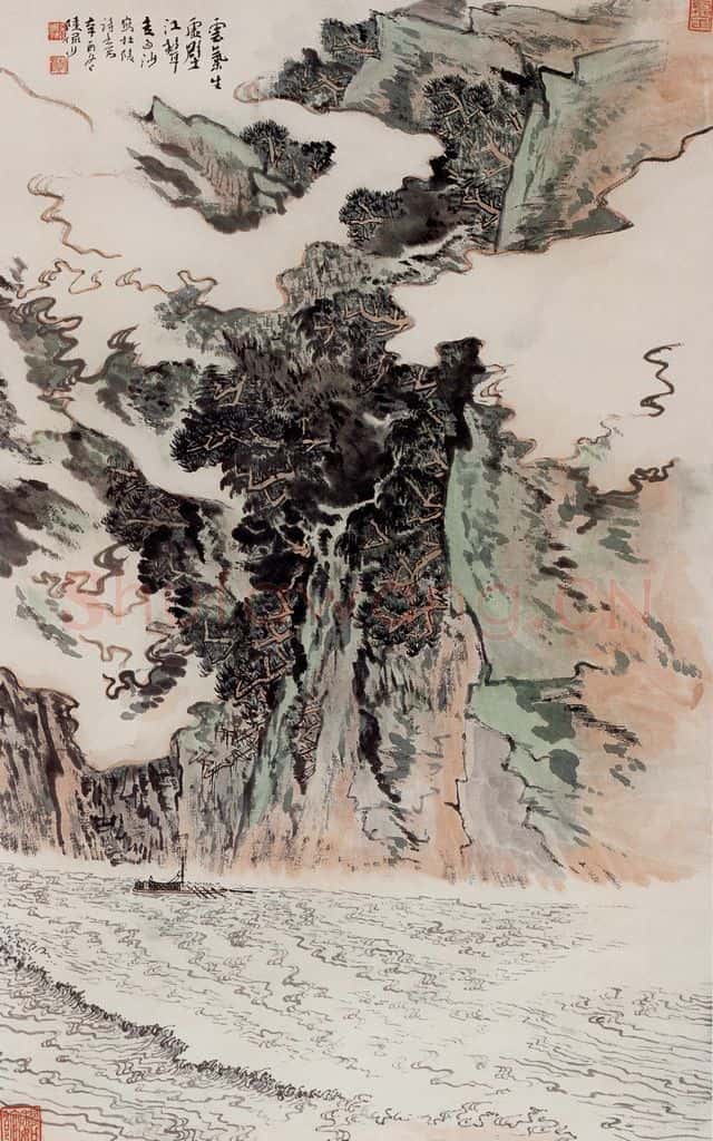 1981年 陆俨少 杜甫诗意图 书画作品