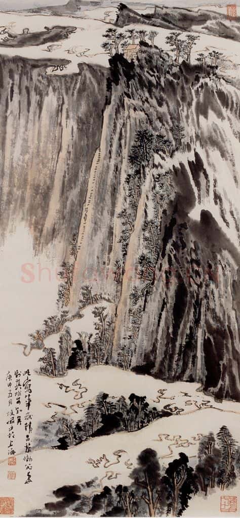 1980年 陆俨少 华岳耸险 书画作品
