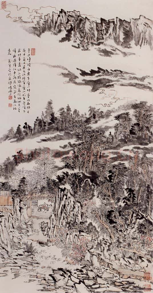 1980年 陆俨少 庐山草堂图 书画作品