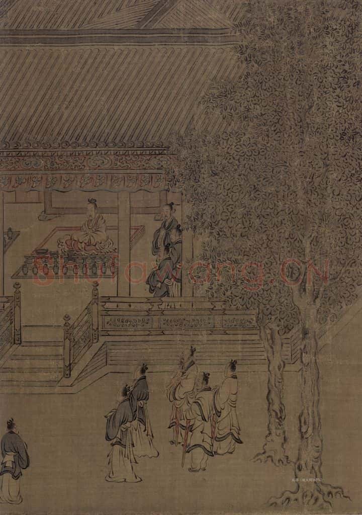 宋 马和之《小雅南有嘉鱼篇书画图》书画作品