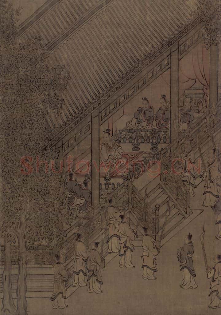 宋 马和之《小雅南有嘉鱼篇书画图》书画作品