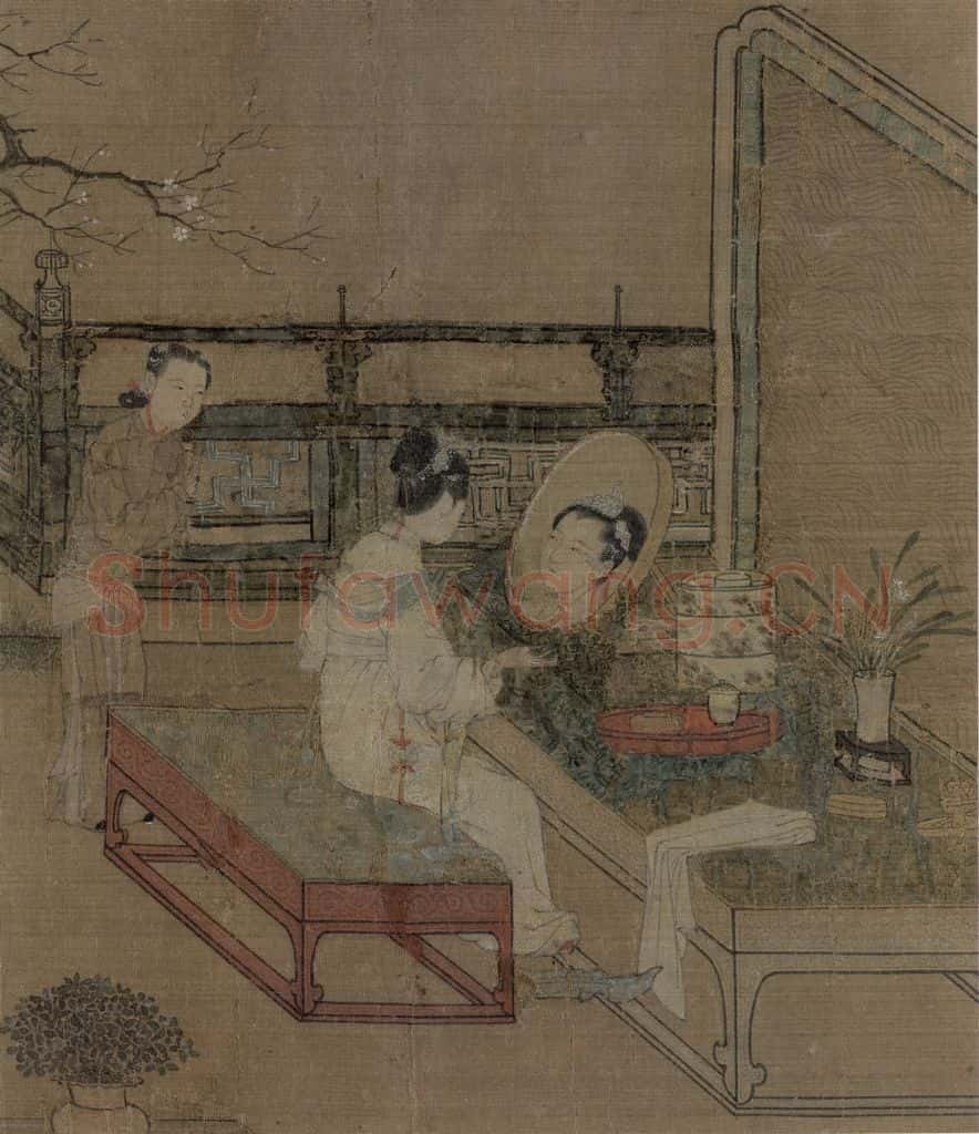 宋 苏汉臣《靓妆仕女图》书画作品