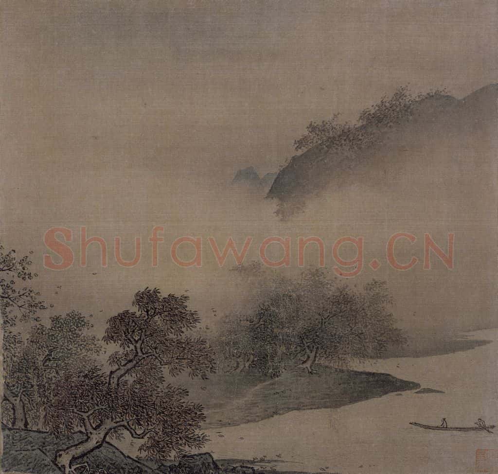 宋 佚名《江山秋色图》书画作品
