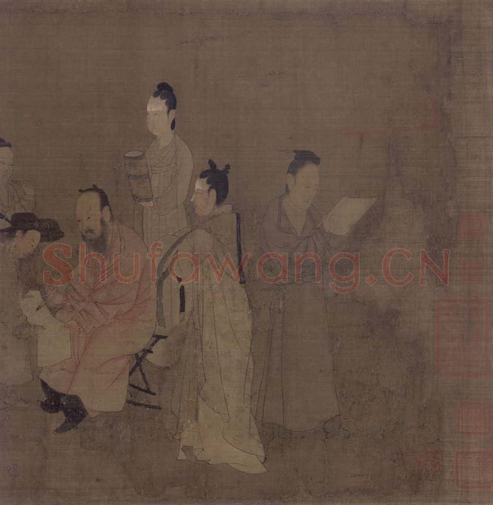 宋 佚名《北齐校书图》书画作品