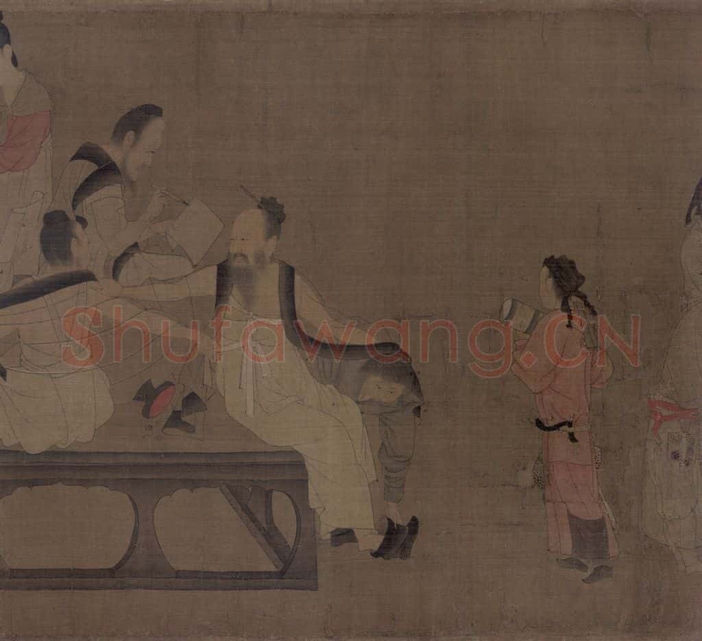 宋 佚名《北齐校书图》书画作品