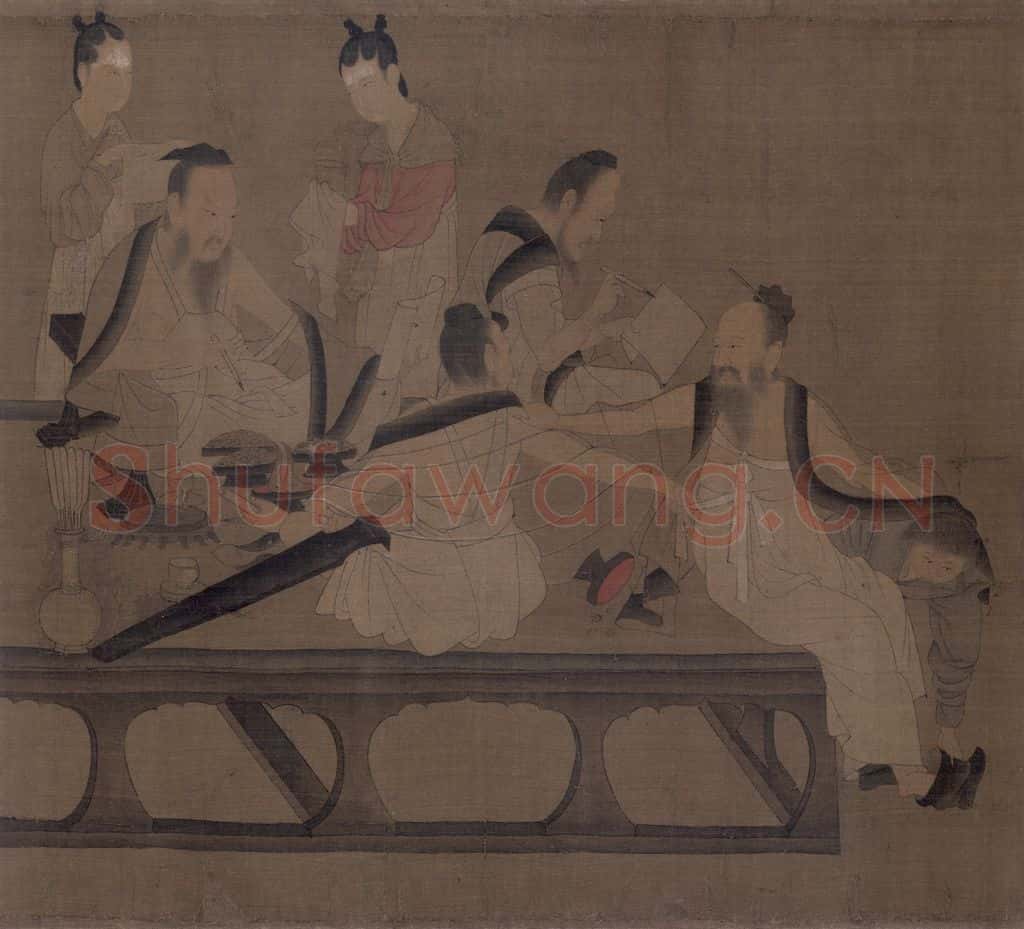 宋 佚名《北齐校书图》书画作品