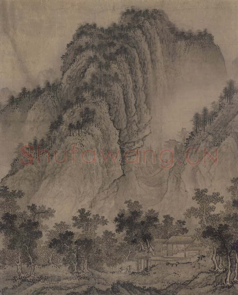 宋 佚名《平林霁色图》书画作品