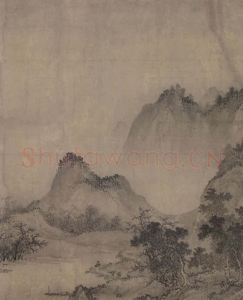 宋 佚名《平林霁色图》书画作品