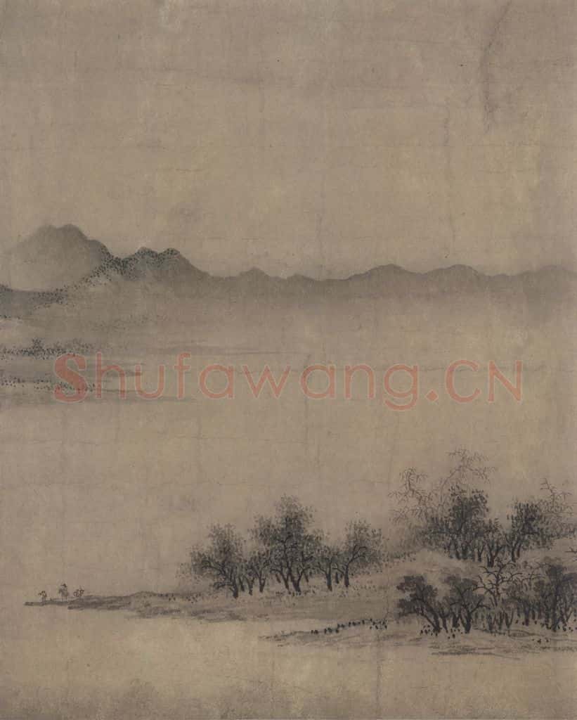宋 佚名《平林霁色图》书画作品