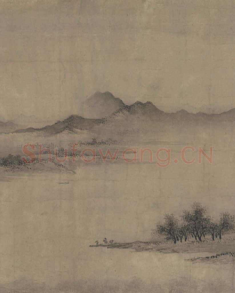 宋 佚名《平林霁色图》书画作品