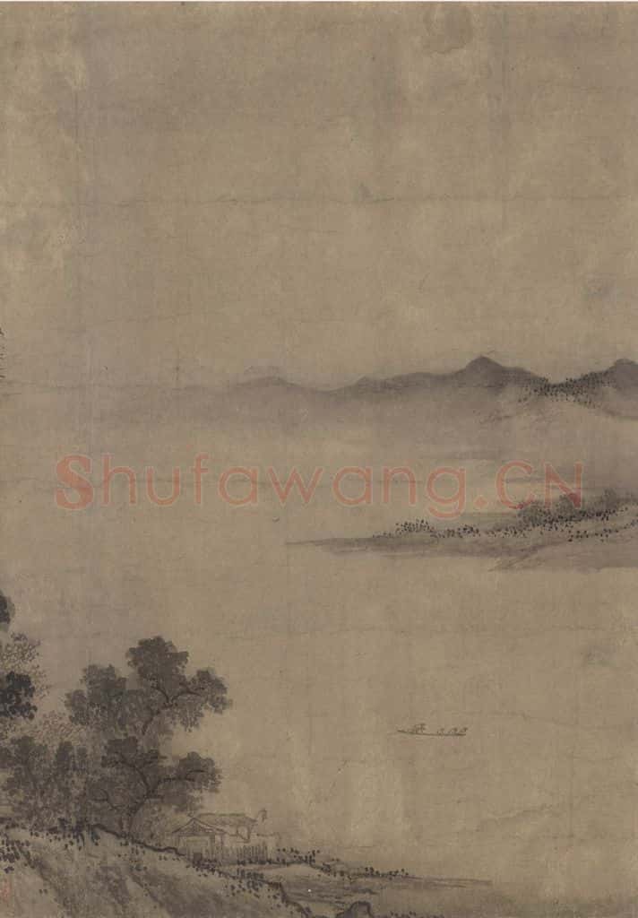 宋 佚名《平林霁色图》书画作品