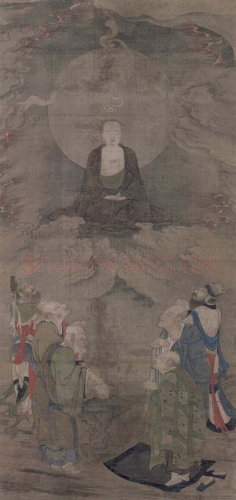 宋 周季常《五百罗汉图:云中显现》书画作品