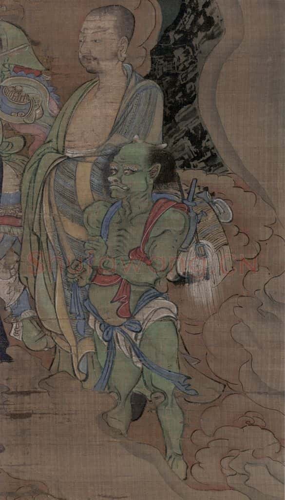 宋 周季常《五百罗汉图:洞中入定》书画作品