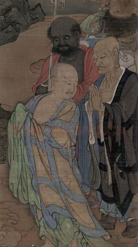 宋 周季常《五百罗汉图：洞中入定》书画作品